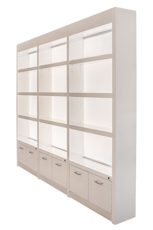 ILLUMINATED Retail Display - 108W Triple Bay