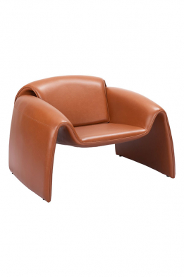 HORTEN Accent Chair - Faux Leather Brown