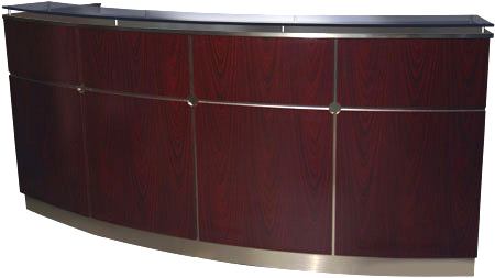 reception desk mahogany