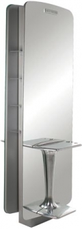 QUICK SILVER CENTRAL Wall Styling Station with Aluminum top and Footrest