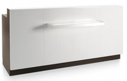 SUNRISE DESK Reception Desk-200 cm. Glossy Black or White Front