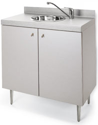 BASE WASH B Rear Backwash Cabinet Sink In Inox Steel and Mixer