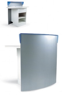 EKA Reception Desk With White Altuglass