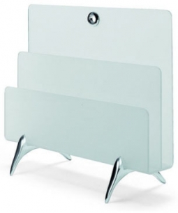 PEDRO Magazine Rack in Aluminum and Plexiglass