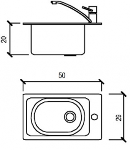 Single Sink with Faucet for Coorpak Countertop