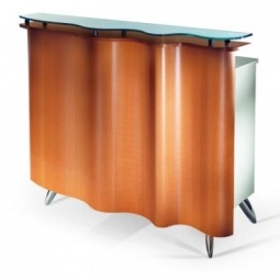 SVETLANA Reception Desk Wooden/Laminate with Crystal Top