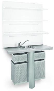 TEKNO 1 Laboratory Cabinet with Sink and Rotating Baskets