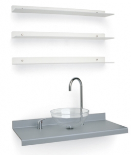 WASHLAB Waterproof Countertop with Crystal Sink and Fittings