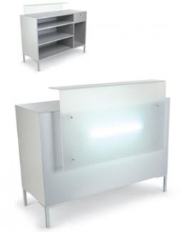 YUKA Reception Desk with White Altuglass