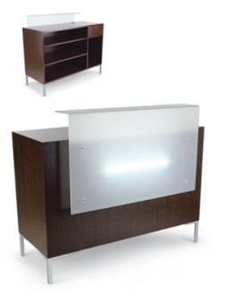 YUKA Reception Desk with White Altuglass YUKA